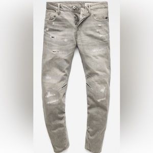 G-Star Raw Arc 3D earthtrace relaxed tapered distressed grey denim jeans 32x28